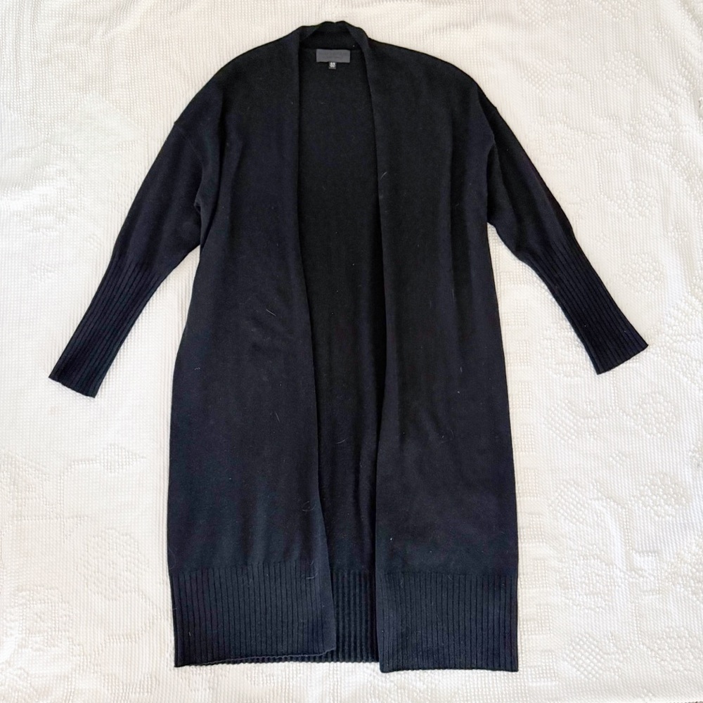 Nili Lotan Makenna Cardigan Cashmere Duster Sweater Long Black